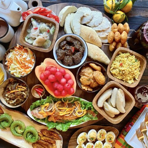 Dominica creole breakfast platter