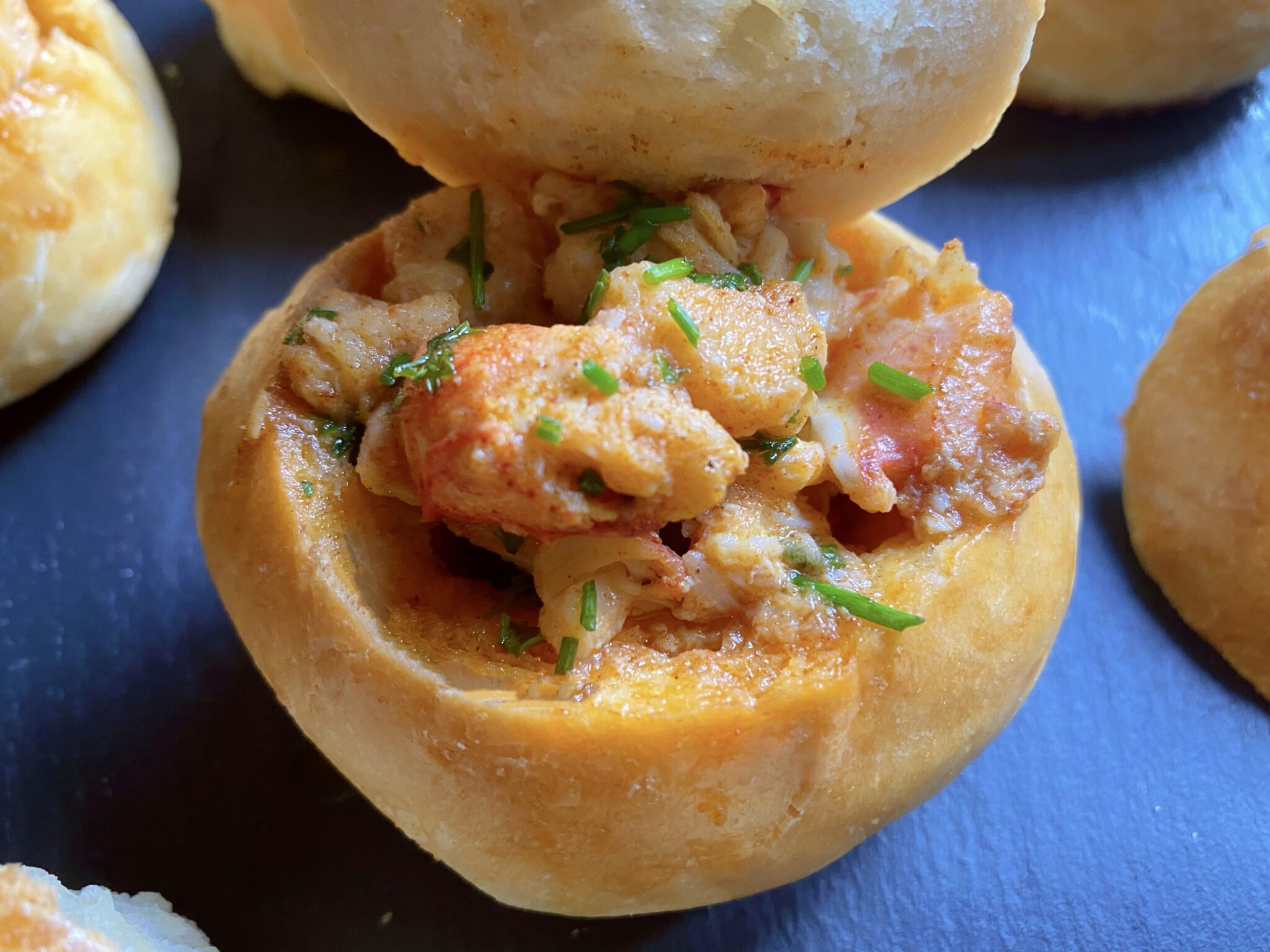 Mini lobster bread bowls Dominica Gourmet
